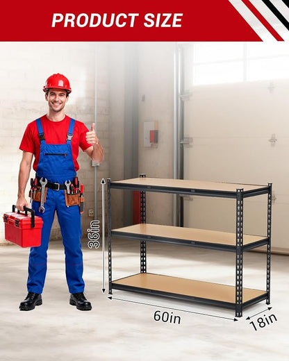 3-Tier Adjustable Metal Storage Shelving Unit, 1320 LBS Weight Capacity - Image 3