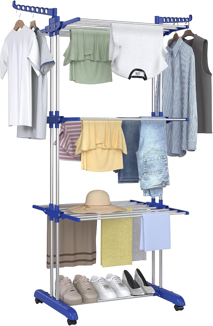 Bigzzia Clothes Drying Rack, Folding Stainless Steel Drying Rack Clothing by ThinkBigLiveBigger