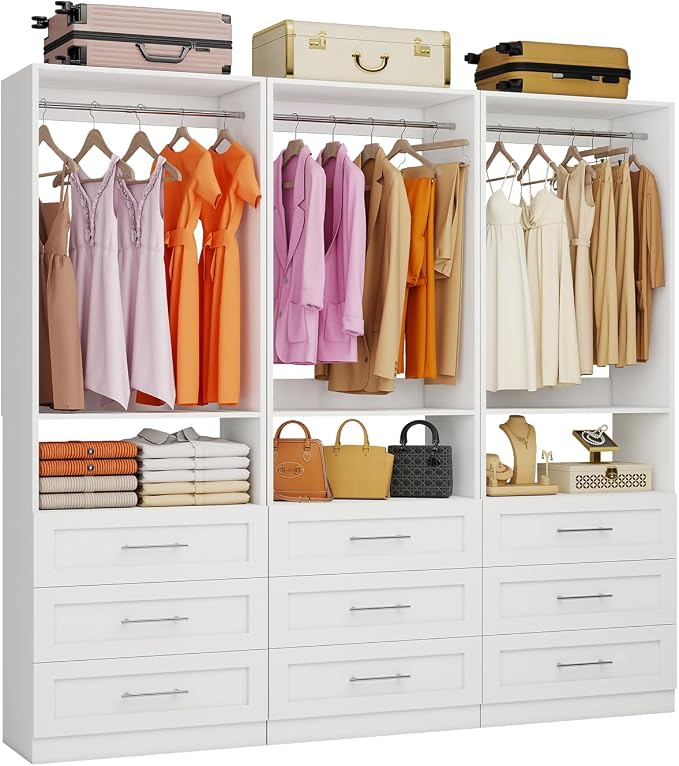 Closet System with 3 Sets, 6FT-15FT Customizable Closet Organizer System with 9 - Image 9