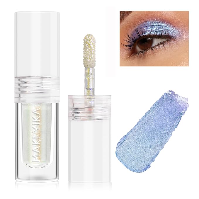 MAKI YIKA Glitter Eyeshadow Silver Liquid Multichrome Eyeshadows Long Lasting by MakiYikaBeauty