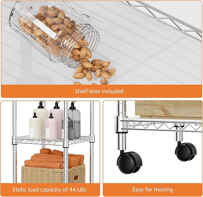 Storage Shelves Adjustable, 4 Tier Shelving Units - Image 4