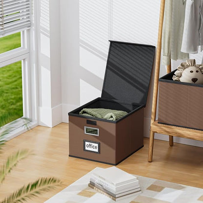 File Organizer Box with Lids, Collapsible File Folder Organizer | File Box with - Image 5