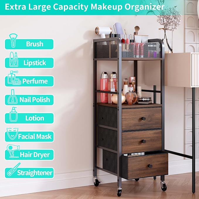 HapiRm Rolling Makeup Cart Organizer - Image 5