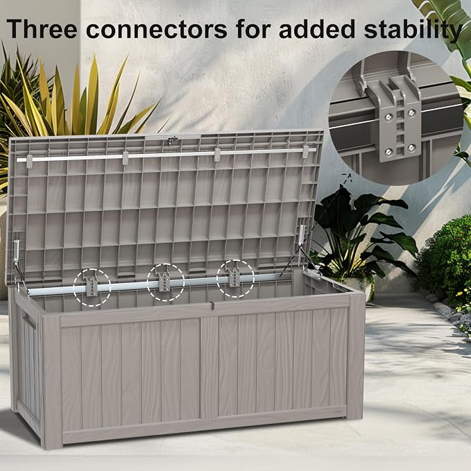 120 GallonOutdoor Storage Box, Resin Deck Boxes Waterproof, IndoorOutdoor Bin - Image 7