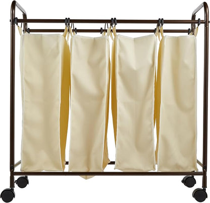 Household Essentials 7173 Rolling Quad Laundry Sorter - Image 2
