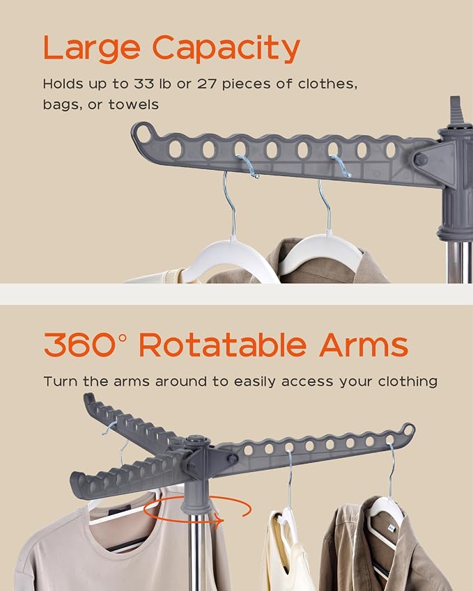 CASAMAYA Clothes Drying Rack Foldable, 59 inch Tripod Laundry Drying Rack Indoor - Image 4