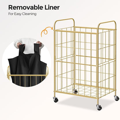 Laundry Hamper with Wheels, 90L Laundry Basket with Handle, Laundry Sorter with - Image 5