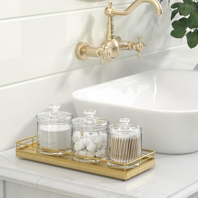 Bathroom Tray for Counter, Oak Wooden 11.2" L Decorative Vanity Tray for - Image 4