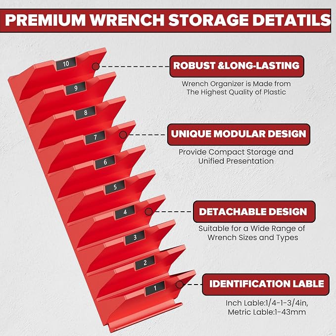 80PCS Modular Wrench Organizer Wrench Holder - Image 4