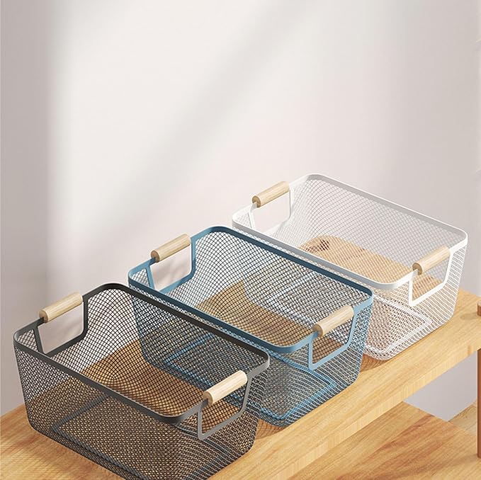 AJIODA Metal Mesh Steel Basket, Large Wire Storage Organizer Basket - Image 6