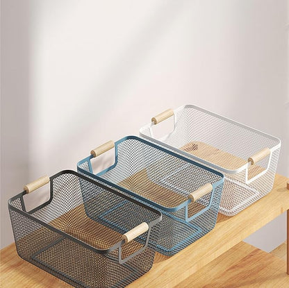 AJIODA Metal Mesh Steel Basket, Large Wire Storage Organizer Basket - Image 6
