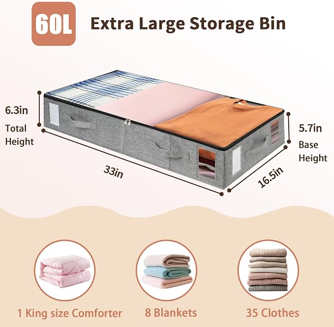 combocube 4 Pack Under Bed Storage Containers, Stackable Closet Organizers and - Image 4