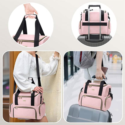 Large Makeup Cosmetic Bag with 2 Removable Case, Double Layer Travel Makeup - Image 6