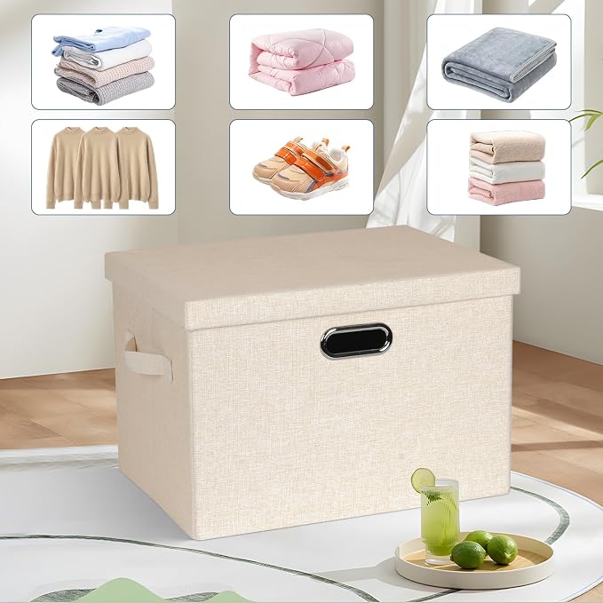 Large 17" 36 Quart Collapsible Stackable Storage Bins - Image 6