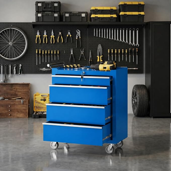 Garvee Rolling Tool Chest, 4 Drawers Tool Storage Cabinet, Toolbox - Image 2