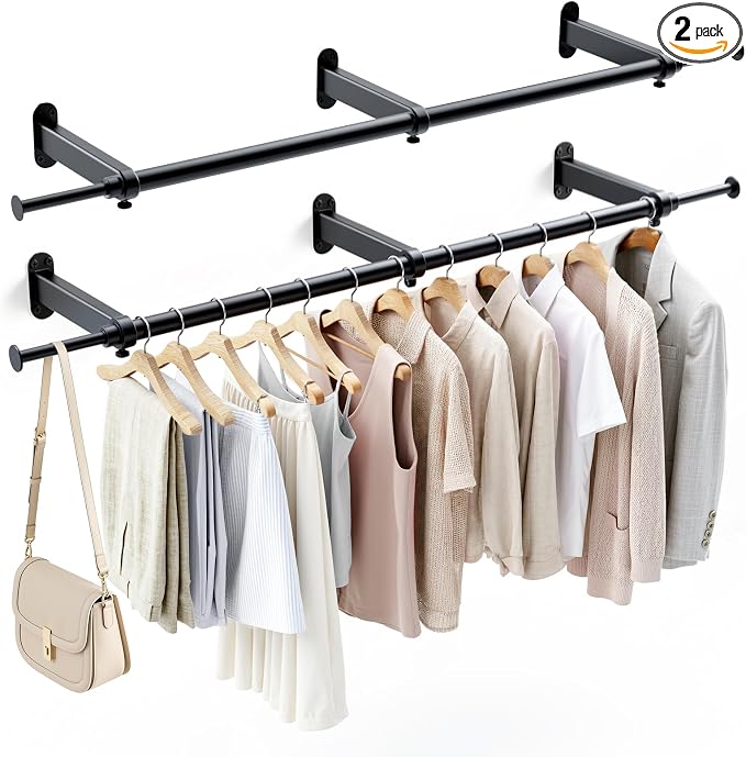 Luxspire Wall Mounted Clothes Rack, Industrial Pipe Clothing Rack, Laundry Room by Luxspire