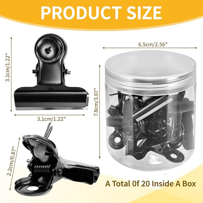 20 Pcs Black Push Pin Clips Heavy Duty Push Pins - Image 3