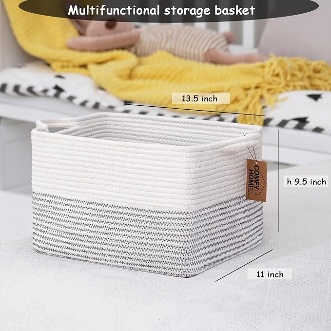 COMFY-HOMI Cotton Rope Woven Basket - Image 4