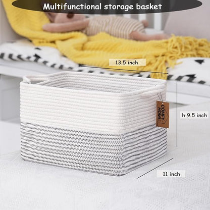 COMFY-HOMI Cotton Rope Woven Basket - Image 4