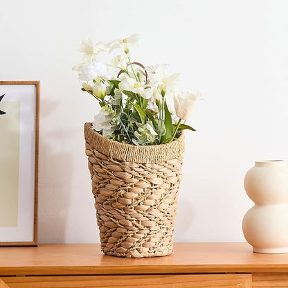 Handwoven Front Door Basket Water Hyacinth Wall Hanging Basket Decorative Boho - Image 5