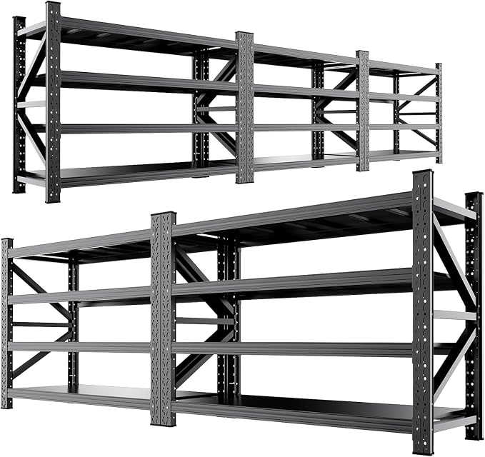 5-Pack Metal Storage Shelves, 4 Tier Garage Shelving 6000LBS Heavy Duty Metal by OrganizingStorageAssistant