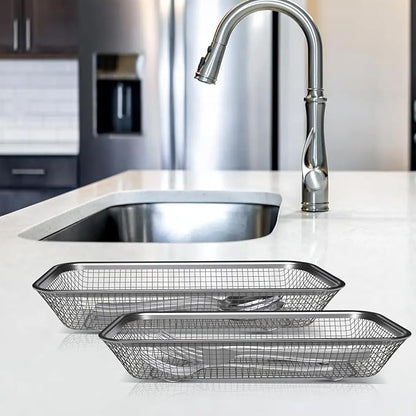 Utensil Drying Rack, 2 Pack Utensils Holder Dishwasher Silverware Basket | - Image 7