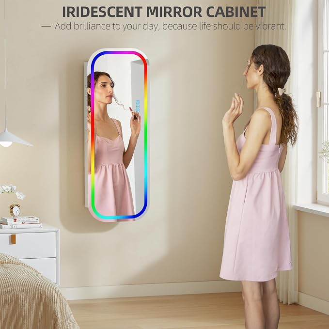 6 LED Mirror Jewelry Cabinet - Image 7