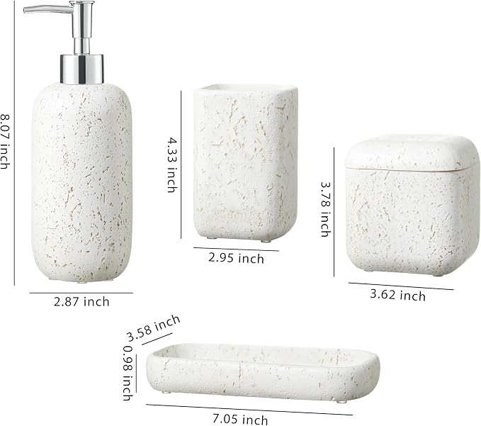 4-Pieces Bathroom Accessory Set Hight Quality Polyresin Ensemble-Lotion - Image 3