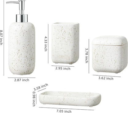 4-Pieces Bathroom Accessory Set Hight Quality Polyresin Ensemble-Lotion - Image 3