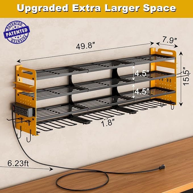12 Cordless Drill Holder Large Power Tool Organizer Wall Mount - Image 2