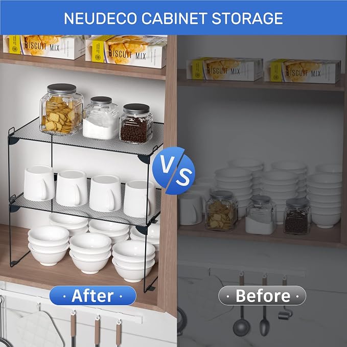 Neudeco Stackable Cabinet Shelf Organizer - Image 9