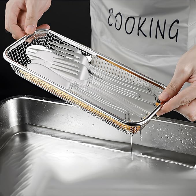 Utensil Drying Rack, 2 Pack Utensils Holder Dishwasher Silverware Basket | - Image 4
