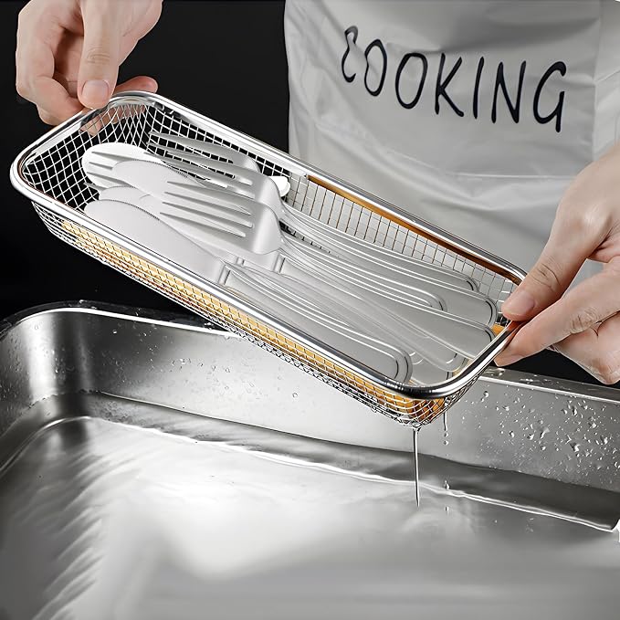 Utensil Drying Rack, 2 Pack Utensils Holder Dishwasher Silverware Basket | - Image 5