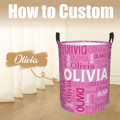 Custom Name Laundry Hamper, Personalized Laundry Basket - Image 2