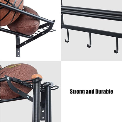 XCSOURCE Sports Equipment Organizer, 3-Tier Ball Storage Rack - Image 4