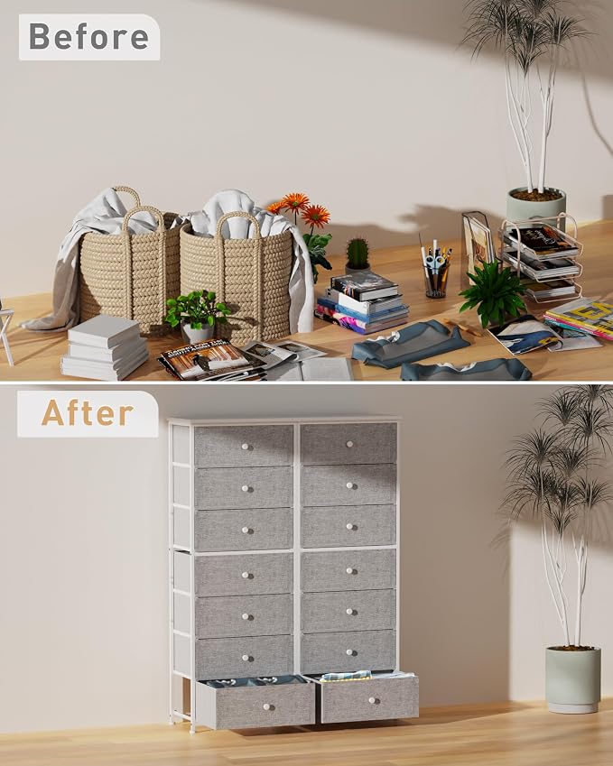 Mifuro Tall Fabric Dresser for Bedroom, Vertical Storage Organizer Tower - Image 6
