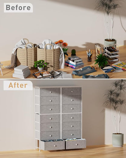 Mifuro Tall Fabric Dresser for Bedroom, Vertical Storage Organizer Tower - Image 6