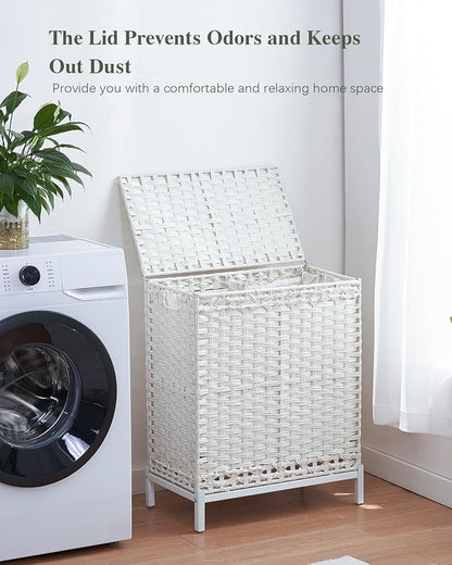 SETVSON Laundry Hamper with Lid, 112 L Handwoven Rattan Wicker Laundry Basket - Image 7