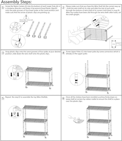 3-Tier Storage Shelves Steel Plant Stand Household Sturdy, Mesh Metal Storage - Image 7
