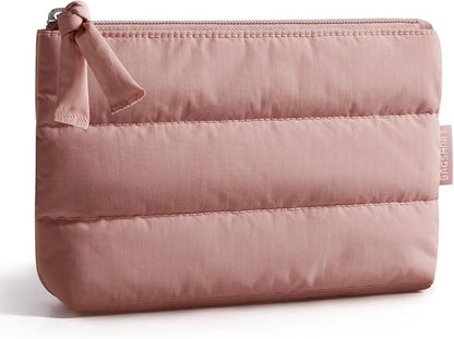 BAGSMART Small Makeup Bag, Machine Washable Puffy Cosmetic Pouch | 1.6" slim by BAGSMART