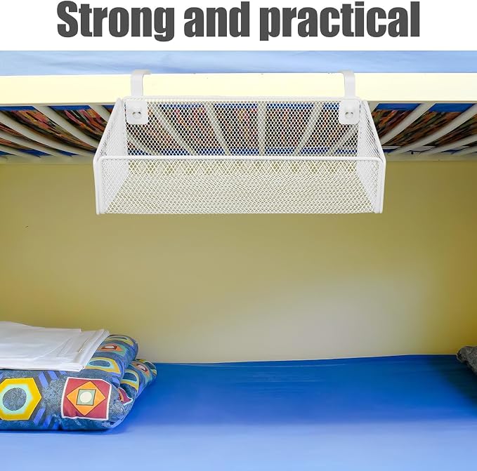 PRETYZOOM Bedside Caddy Hanging Storage Rack Bedside Metal Hanging Shelf - Image 7