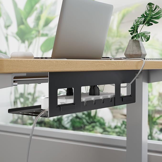 Under Desk Cable Management Tray, 15.7 Inches Metal Cord Organizer Rack - Image 3