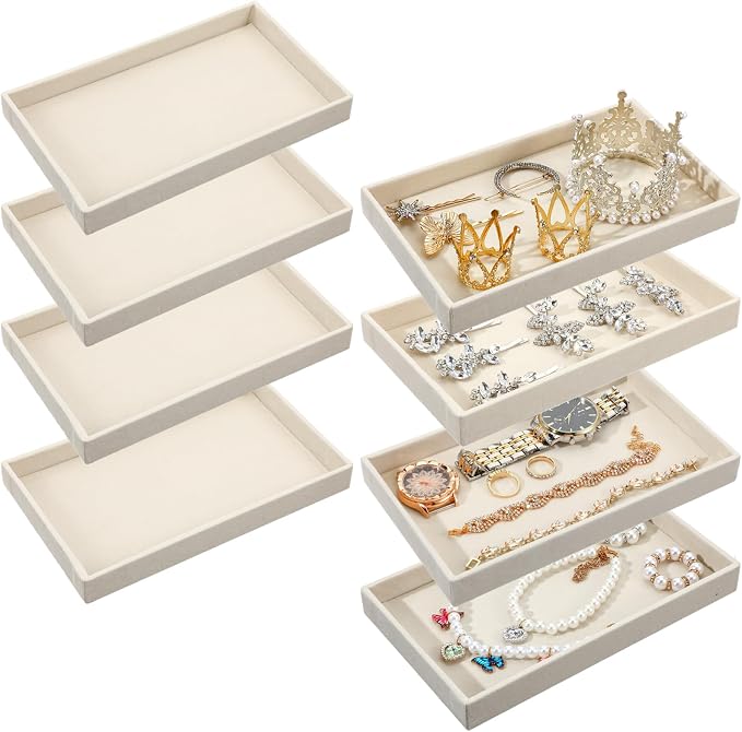 8pcs Small Velvet Jewelry Trays, Jewellery Storage Tray by Unknown
