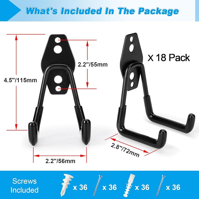 18 Pack Garage Hooks Heavy Duty - Image 2