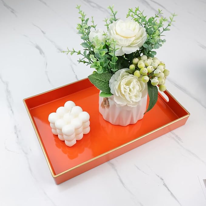 Spsyrine Orange Bathroom Vanity Tray by Spsyrine