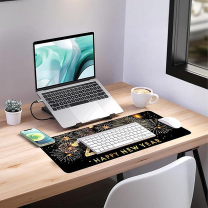 2026 Happy New Year Gaming Mouse Pad 31.5"x11.8"Desk Mat Anti-Slip Rubber Base - Image 7