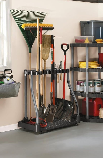 Rubbermaid Garage Tool Tower Rack Easy to Assemble Wheeled Organizes up to 40 - Image 4