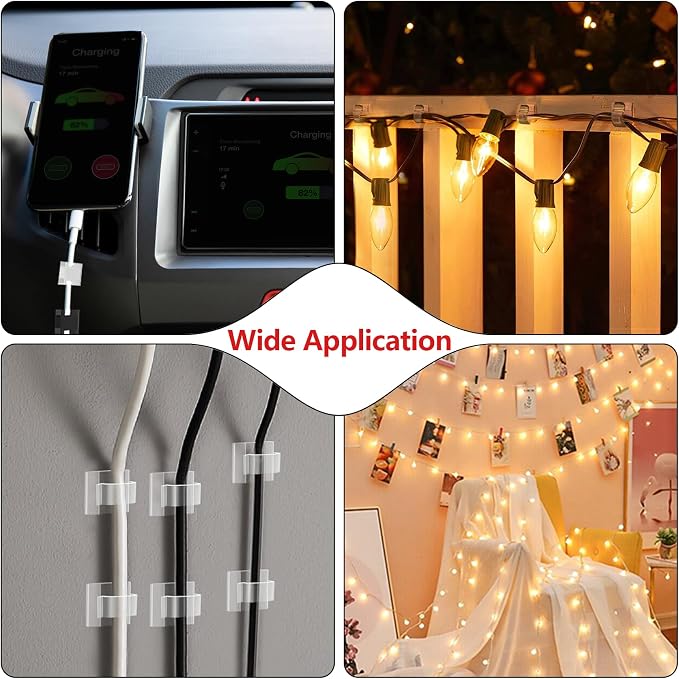 100PCS Cable Clips, Abnii Adhesive Wire Cord Organizer, Small | Cable - Image 5
