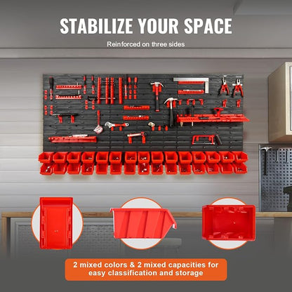 VEVOR Wall Mounted Storage Rack System, 30-Bin Parts Rack Organizer - Image 4