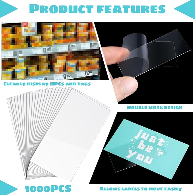 1000 Pack Plastic Tags Shelf Label Holders Clear Plastic Label Price Tag - Image 3